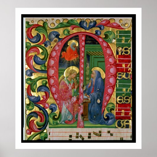 Historiated initial 'M' depicting The Annunciation Poster (Vorne)