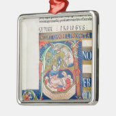 Historiated Initiale "A" Daniel darstellend Silbernes Ornament (Links)