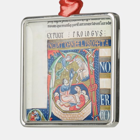 Historiated Initiale "A" Daniel darstellend Silbernes Ornament (Links)