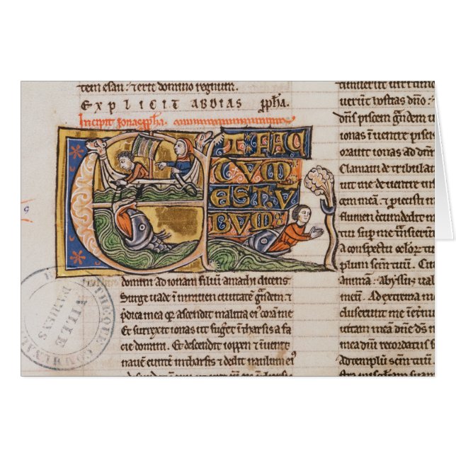 Historiated Initiale "E" Jonas darstellend (Vorderseite (Horizontal))
