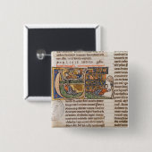 Historiated Initiale "E" Jonas darstellend Button (Vorne & Hinten)