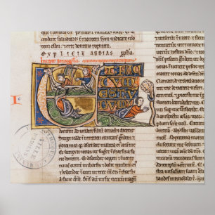 Historiated Initiale "E" Jonas darstellend Poster