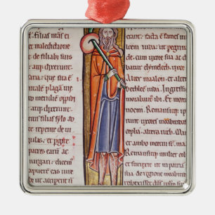 Historiated Initiale "ich" Elimelech darstellend Silbernes Ornament
