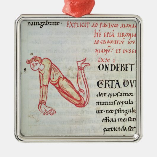 Historiated Initiale 'N Silbernes Ornament (Vorne)