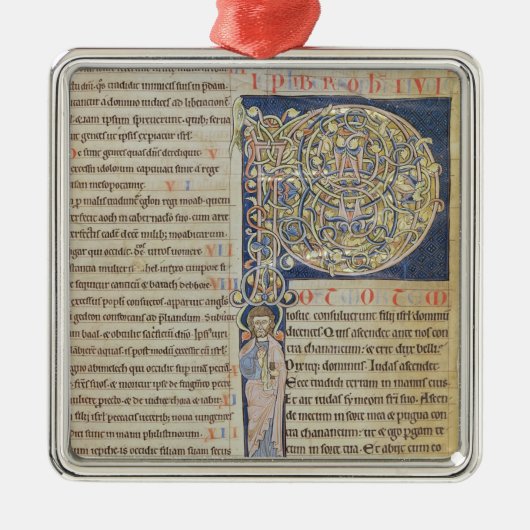 Historiated Initiale 'P Silbernes Ornament (Vorne)