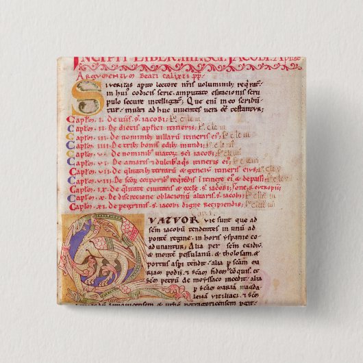 Historiated Initiale "Q" drei darstellend Button (Vorderseite)