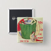 Historiated Initiale "Q" Textilkaufmänner Button (Vorne & Hinten)