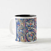 Historiated Initiale "R" 2 Zweifarbige Tasse (Vorderseite Links)