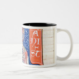 Historiated Initiale "R" 2 Zweifarbige Tasse