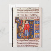 Historiated Initiale "U" Joel darstellend Postkarte (Vorne/Hinten)