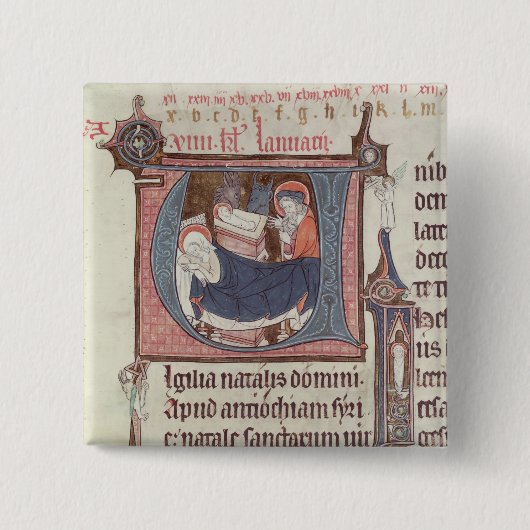 Historiated Initialen "U" und 'I Button (Vorderseite)