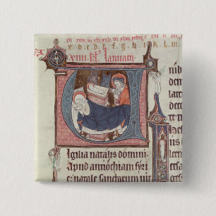 Historiated Initialen "U" und 'I Button