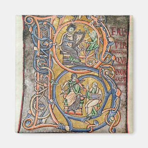 Historiated zeichnen "B ab", das König David Magnet