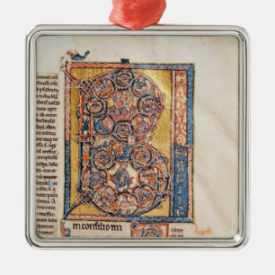 Historiated zeichnen "B ab", das König David Silbernes Ornament