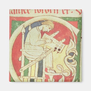 Historiated zeichnen "C ab", das einen Mönch Magnet