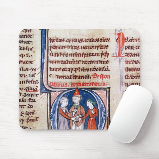 Historiated zeichnen "D ab", das eine Heirat Mousepad (Mit Mouse)