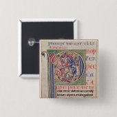 Historiated zeichnen "P ab", das eine Eberjagd Button (Vorne & Hinten)