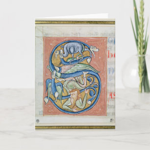 Historiated zeichnen "S ab", das einen Akrobaten