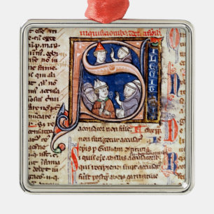Historiated zeichnen "S ab", das Papst Gregory Ornament Aus Metall