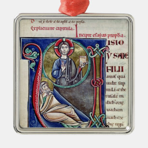 Historiated zeichnen "V" oder 'U ab Silbernes Ornament