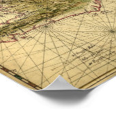 Historic 1639 Map of Hispaniola - Joan Vinckeboons Poster (Ecke)