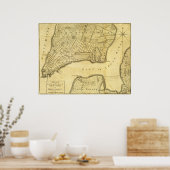 Historic American Map of New York City in 1776 Poster (Küche)
