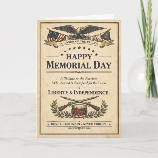 Historic Americana Proclamation Memorial Day Karte (Vorderseite)