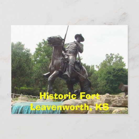 Historic Fort Leavenworth, KS- Buffalo Soldier Mon Postkarte (Vorderseite)