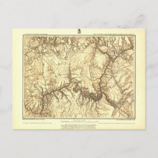 Historic Grand Canyon Map - Nationalarchiv Postkarte