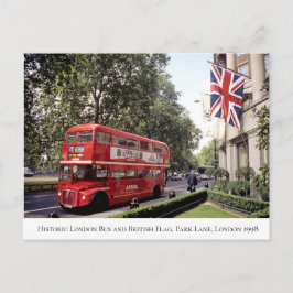 Historic London Bus, British Flag, 1998 Postkarte