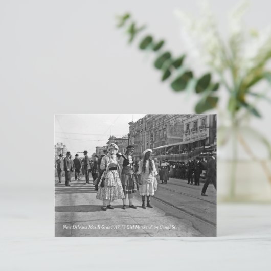 Historic Mardi Gras New Orleans Photo Postkarte (Stehend Vorderseite)