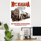 Historic NYC Niagara Train Steam Locomotive Poster (Heimbüro)