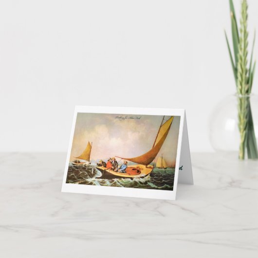 Historic Ocean Sail Fishing Thank You Card Dankeskarte (Vorderseite)