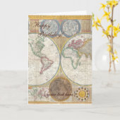 Historic Old World Map, 1794 - Happy Birthday Karte (Gelbe Blume)