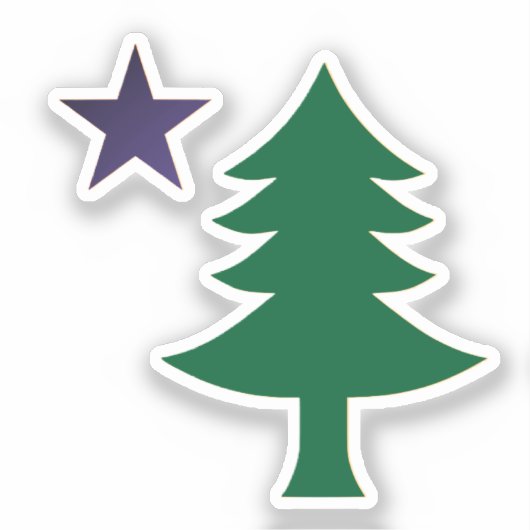 Historic Pine Tree Flag of Maine (1901–1909)  Aufkleber (Vorderseite)