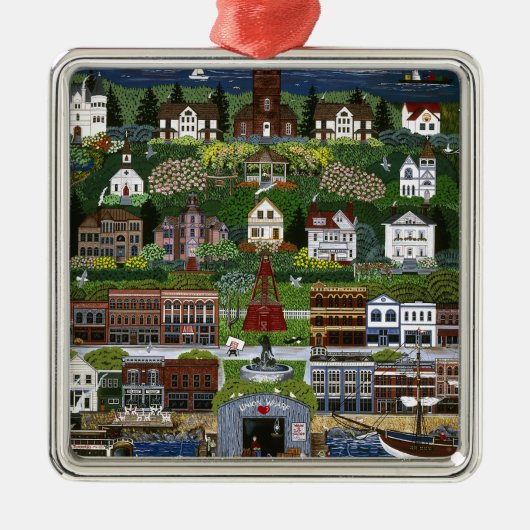 Historic Port Townsend, Washington Silbernes Ornament (Vorne)