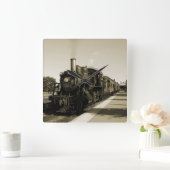 Historic Railroad Quadratische Wanduhr (Zuhause)