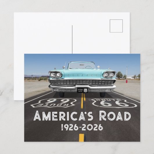 Historic Route 66 Centennial Postkarte (Vorne/Hinten)