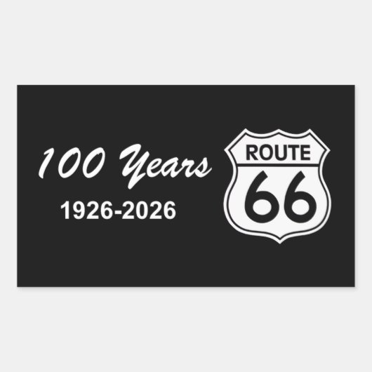 Historic Route 66 Centennial Rechteckiger Aufkleber (Vorderseite)