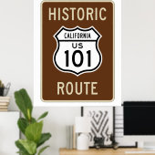 Historic Route US Route 101 (California) Sign Poster (Heimbüro)