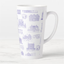 Historic Salem Toile Latte Tasse