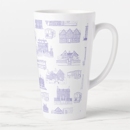 Historic Salem Toile Latte Tasse (Rechts)