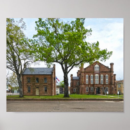Historic Shelby Landkreis Courthouse and Jail, Tex Poster (Vorne)