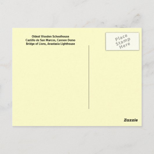 Historic St. Augustine, Florida Postkarte (Rückseite)