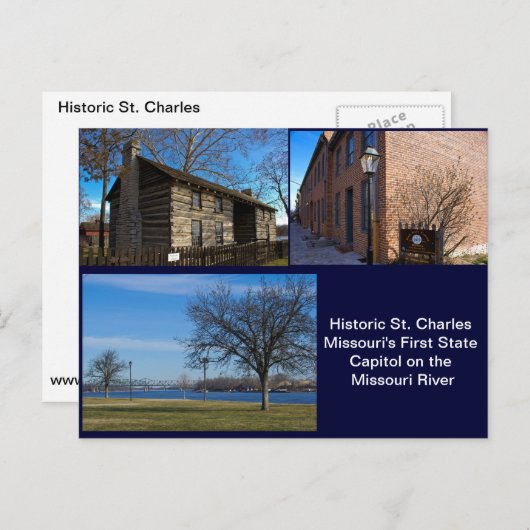 Historic St Charles Missouri Postkarte (Vorne/Hinten)