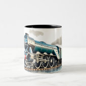 Historic Steam Motor Flying Scotsman Zweifarbige Tasse (Mittel)