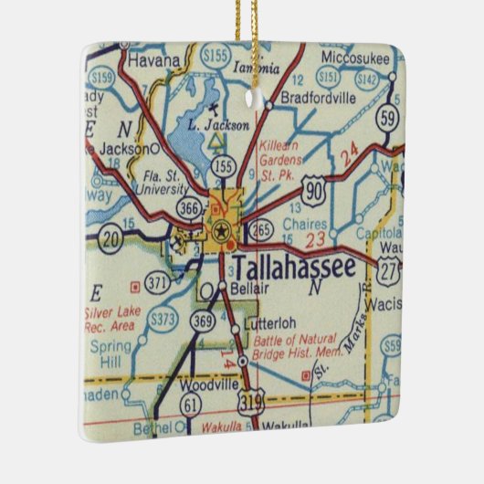 Historic Tallahassee Map Keramikornament (Rechts)
