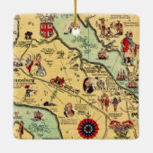 Historic Williamsburg Map Keramikornament (Rückseite)