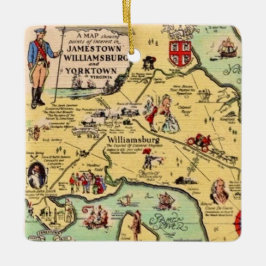 Historic Williamsburg Map Keramikornament