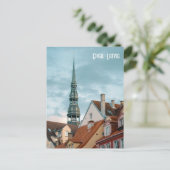 Historical buildings in Old Riga, Latvia Postkarte (Stehend Vorderseite)